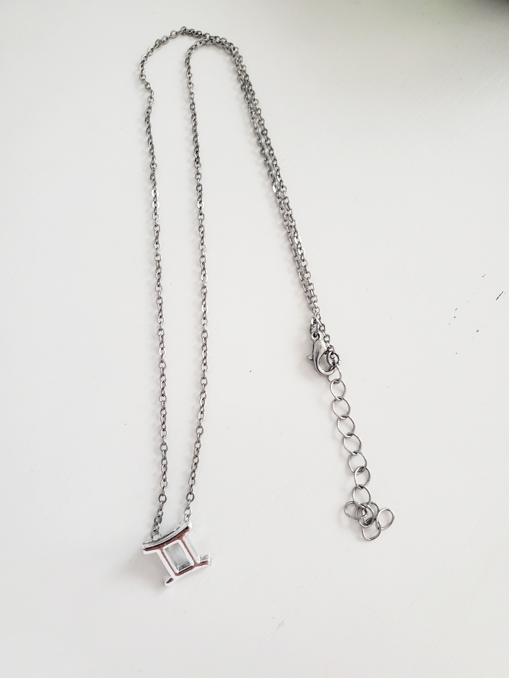 Silver Gemini Zodiac Pendant Necklace - Silver